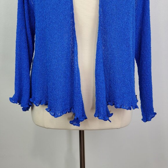 Kaktus Blue Loose Knit Stretchy Open Front Cardigan Shrug NEW NWT Size XXL - Picture 3 of 15